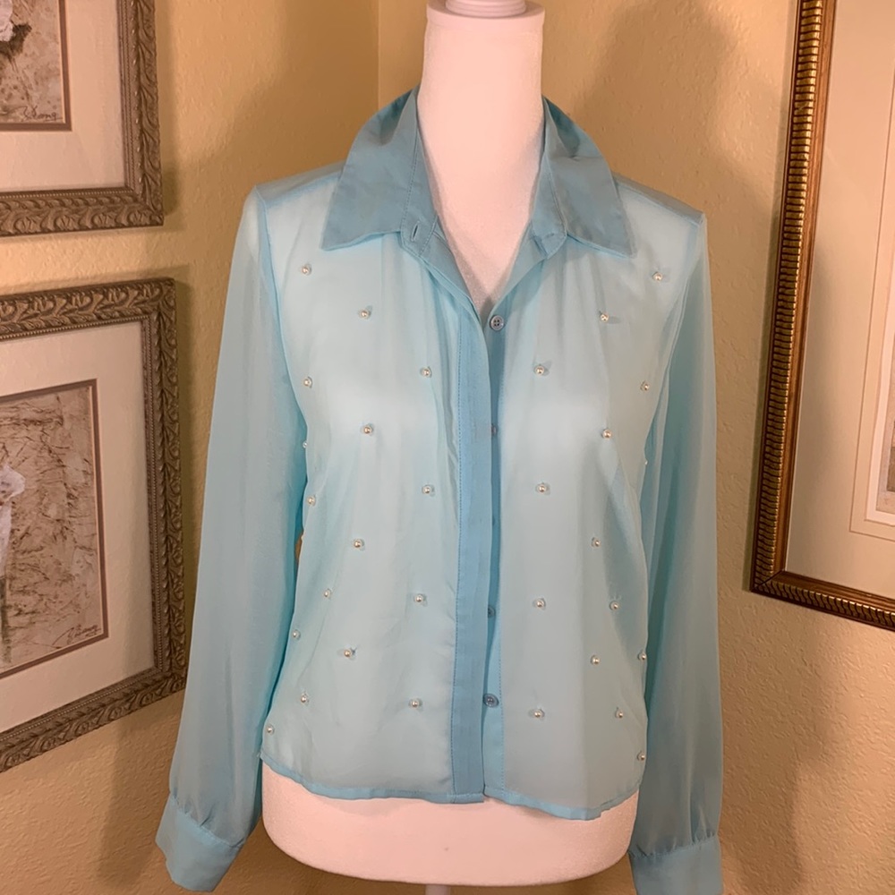 I LOVE H81 Sheer Pearl Blouse